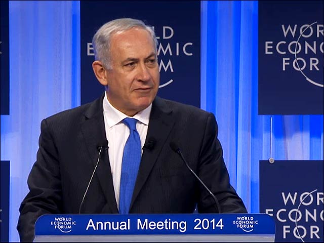 PM Netanyahu addressing World Economic Forum in Davos